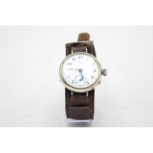 284 - TERRI Men's Vintage Trench Style WRISTWATCH Hand-wind WORKING C.1940s