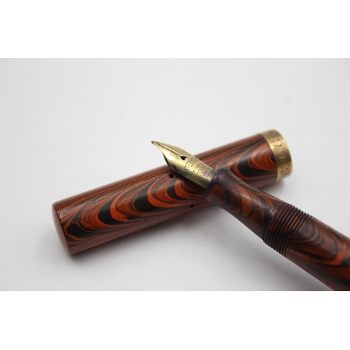 290 - Vintage WATERMAN Ideal Wood Effect Fountain Pen w/ 14ct Gold Nib WRITING