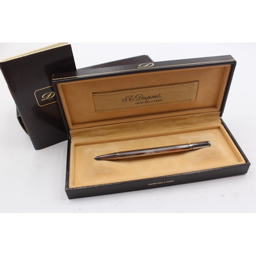 303 - Vintage S.T DUPONT Silver Plated Cased Ballpoint Pen / Biro In Original Box