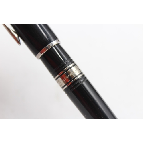 305 - WATERMAN Expert Black Lacquer Fountain Pen w/ 18ct White Gold Nib WRITING Boxed