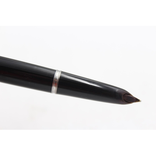 309 - Vintage PARKER 51 Black FOUNTAIN PEN w/ Brushed Steel Cap WRITING