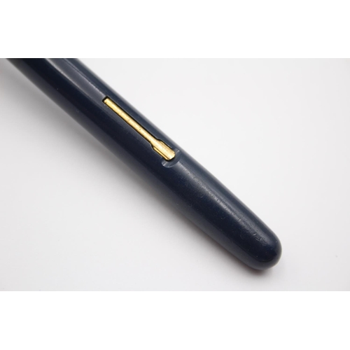 313 - Vintage WATERMAN W3 Navy Fountain Pen w/ 14ct Gold Nib WRITING