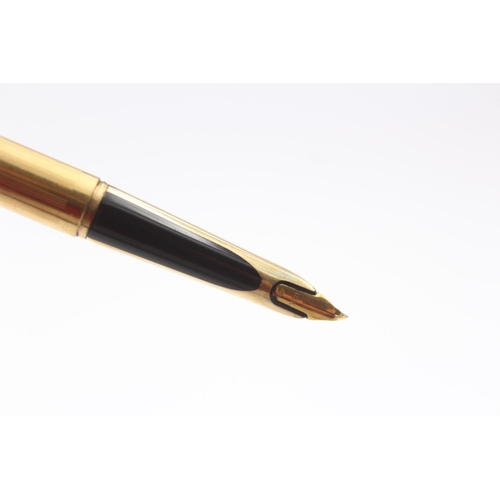 314 - Vintage WATERMAN C/F Gold Plated Fountain Pen w/ 18ct Gold Nib (25g)