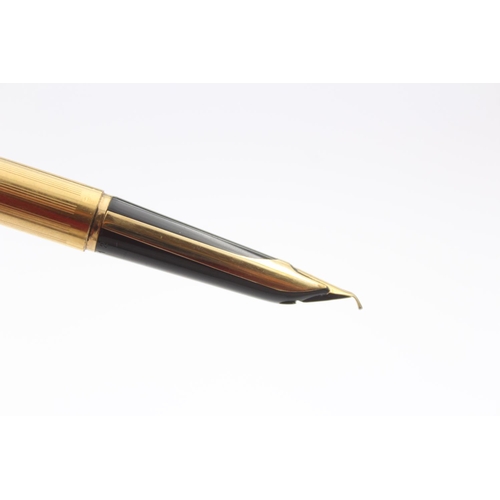 314 - Vintage WATERMAN C/F Gold Plated Fountain Pen w/ 18ct Gold Nib (25g)