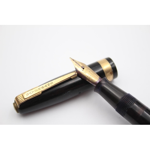 315 - Vintage WATERMAN 515 Black Fountain Pen w/ 14ct Gold Nib WRITING