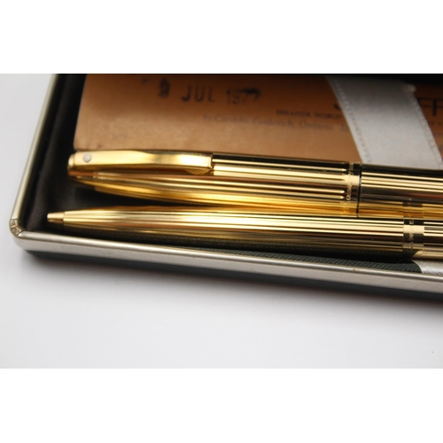 319 - Vintage SHEAFFER Imperial Gold Plated Fountain Pen w/ 14ct Gold Nib WRITING