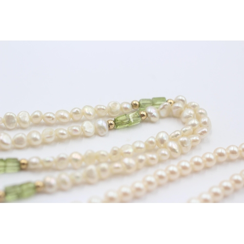 144 - 3 X 9ct Gold Clasped Cultured Pearl Necklaces (25g)