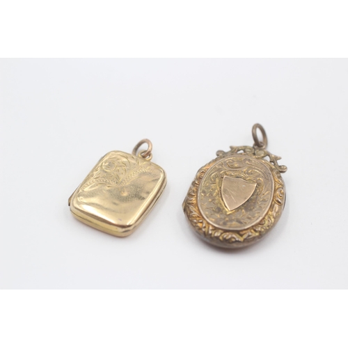 149 - 2 X 9ct Gold Back And Front Antique Lockets (5.4g)