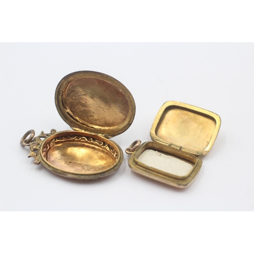 149 - 2 X 9ct Gold Back And Front Antique Lockets (5.4g)