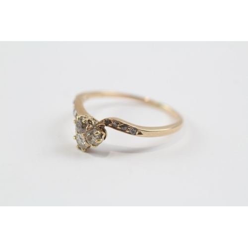 30 - 14ct Gold Old Cut Diamond Dress Ring (1.9g) Size  P