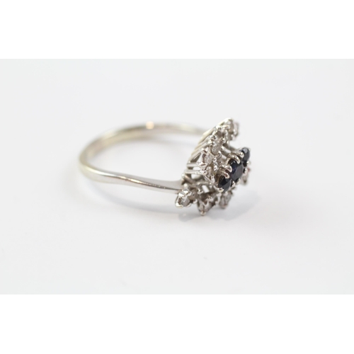 33 - 18ct White Gold Diamond & Sapphire Dress Ring (3.9g) Size  Q