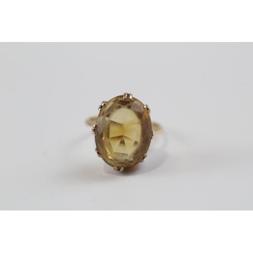 74 - 9ct Gold Antique Citrine Single Stone Cocktail Ring (3.7g) Size  H