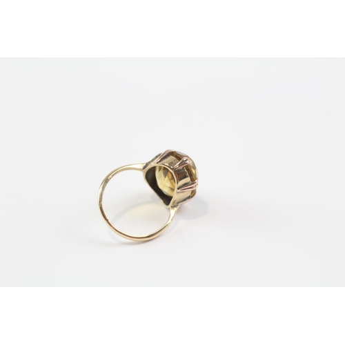 74 - 9ct Gold Antique Citrine Single Stone Cocktail Ring (3.7g) Size  H