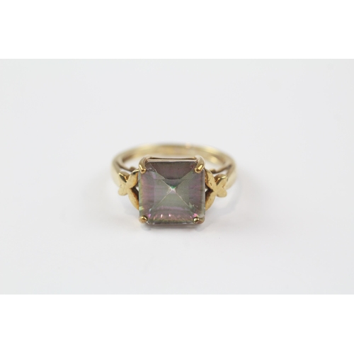 82 - 9ct Gold Mystic Quartz Single Stone Ring (3.1g) Size  N