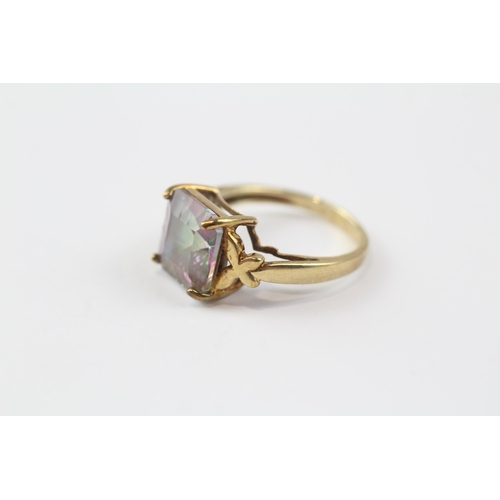 82 - 9ct Gold Mystic Quartz Single Stone Ring (3.1g) Size  N