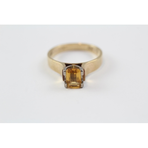 86 - 9ct Gold Citrine Single Stone Ring (4g) Size  P