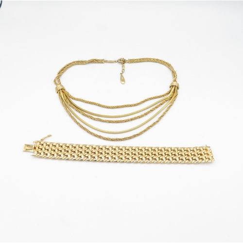 178 - A Vintage Gold Tone Necklace And Bracelet By Grosse