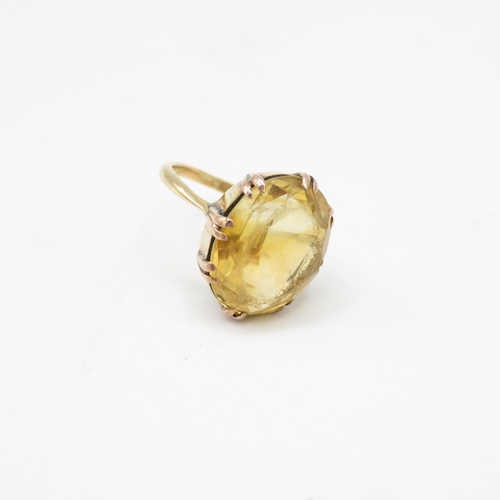 74 - 9ct Gold Antique Citrine Single Stone Cocktail Ring (3.7g) Size  H