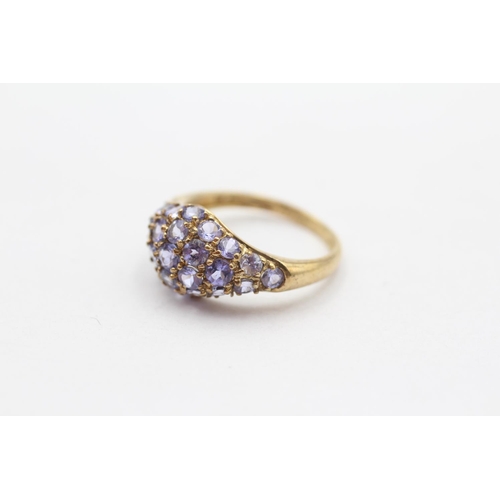 111 - 9ct Gold Tanzanite Set Bombe Ring (2g) Size  L