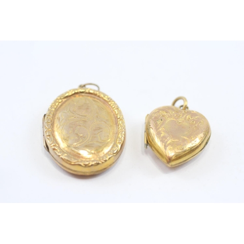 120 - 9ct Back & Front Gold Vintage Foliate Lockets Inc. Heart & Locket (6.5g)