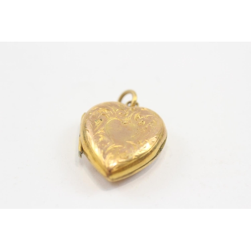 120 - 9ct Back & Front Gold Vintage Foliate Lockets Inc. Heart & Locket (6.5g)