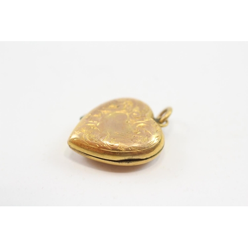 120 - 9ct Back & Front Gold Vintage Foliate Lockets Inc. Heart & Locket (6.5g)