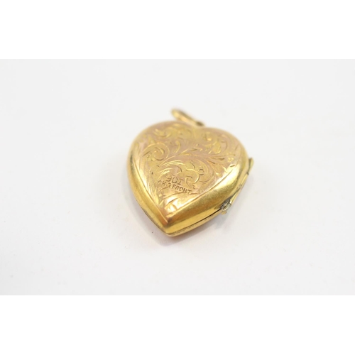 120 - 9ct Back & Front Gold Vintage Foliate Lockets Inc. Heart & Locket (6.5g)