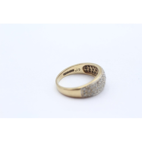 36 - 9ct Gold Vintage Diamond Set Band Ring (3.4g) Size  O