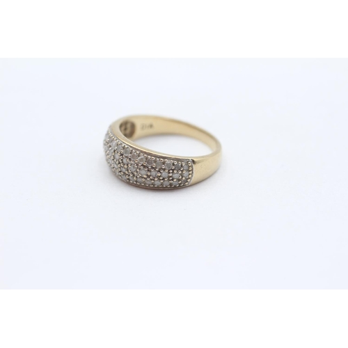 36 - 9ct Gold Vintage Diamond Set Band Ring (3.4g) Size  O