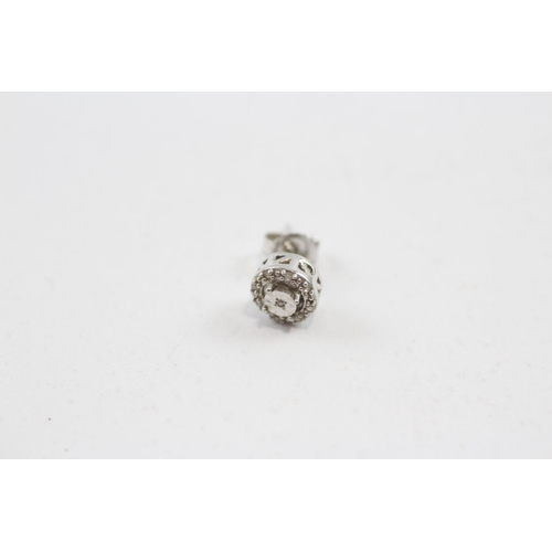 85 - 9ct White Gold Diamond Cluster Stud Earrings (1.3g)