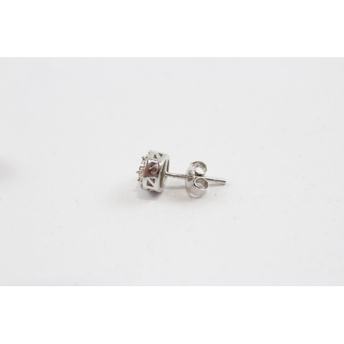 85 - 9ct White Gold Diamond Cluster Stud Earrings (1.3g)