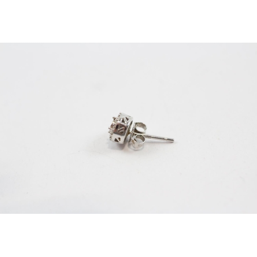 85 - 9ct White Gold Diamond Cluster Stud Earrings (1.3g)