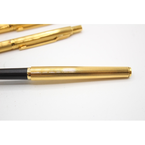 327 - Vintage PARKER 95 Gold Plated Fountain Pen w/ Gold Plate Nib, Ballpoint, Pencil