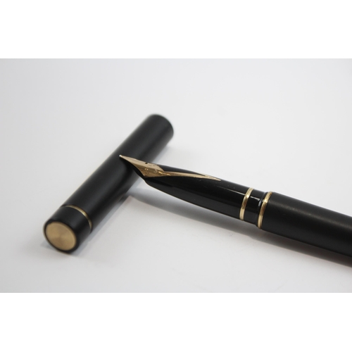 336 - Vintage SHEAFFER Targa Matte Black Fountain Pen w/ 14ct Gold Nib WRITING