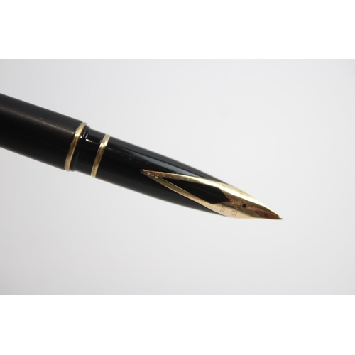 336 - Vintage SHEAFFER Targa Matte Black Fountain Pen w/ 14ct Gold Nib WRITING