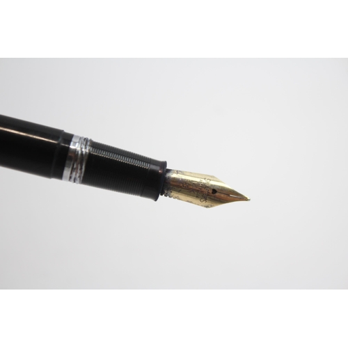 340 - Vintage SHEAFFER Snorkel Black Fountain Pen w/ 14ct Gold Nib WRITING