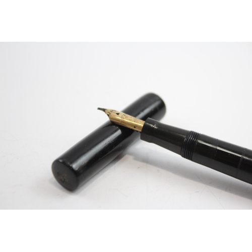 344 - Vintage MABIE TODD Swan No.2 Black Fountain Pen w/ 14ct Gold Nib WRITING