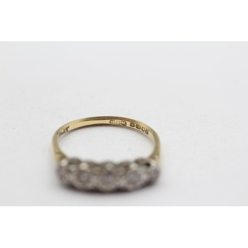 16 - 18ct Gold Vintage Diamond Five Stone Ring (2.7g) Size  O