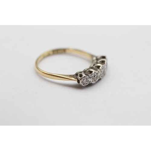 16 - 18ct Gold Vintage Diamond Five Stone Ring (2.7g) Size  O