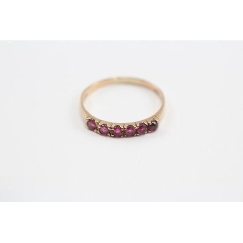 20 - 9ct Gold 6 Stone Ruby Ring (1.1g) Size  M