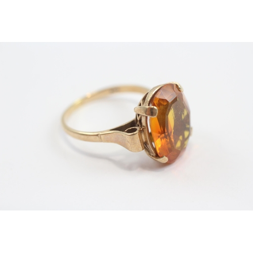 36 - 9ct Gold Vintage Synthetic Yellow Sapphire Cocktail Ring (5.6g) Size  Q