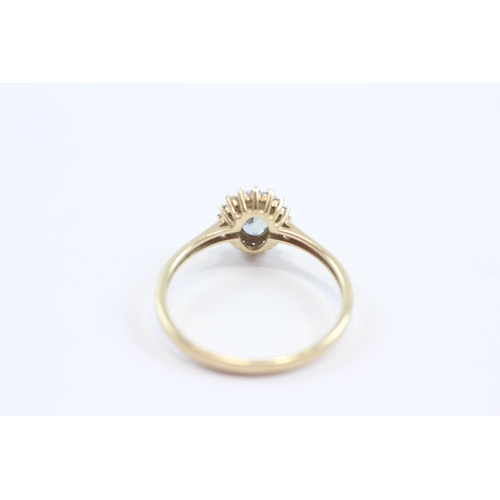 41 - 9ct Gold Tanzanite & Diamond Halo Dress Ring (2.2g) Size  T�