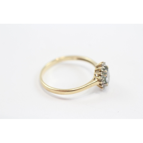 41 - 9ct Gold Tanzanite & Diamond Halo Dress Ring (2.2g) Size  T�