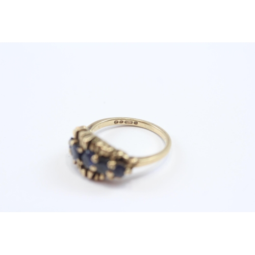 44 - 9ct Gold Vintage Sapphire Four Stone Dress Ring (3.8g) Size  L