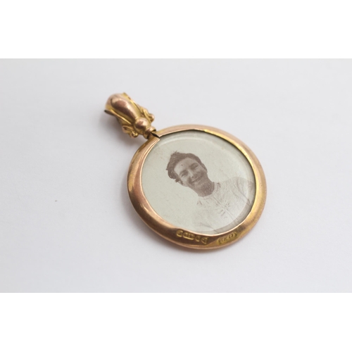 11 - 9ct Gold Antique Double Sided Locket (4g)