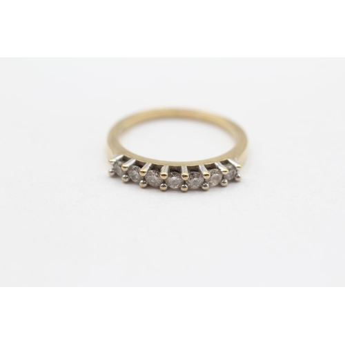 119 - 9ct Gold Vintage Diamond Set Seven Stone Eternity Ring (2.9g) Size  Q