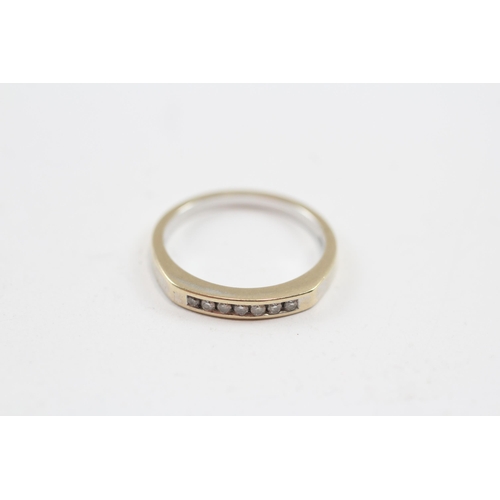 128 - 9ct Gold Vintage Diamond Set Seven Stone Half Eternity Ring (2.8g) Size  K 1/2