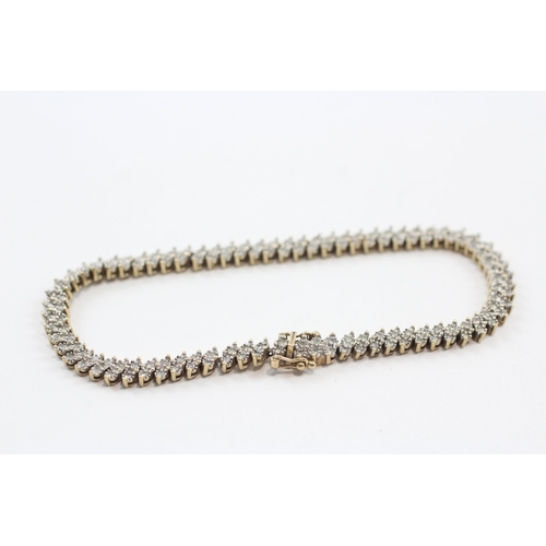 37 - 9ct Gold Vintage Diamond Set Tennis Bracelet (10.5g)