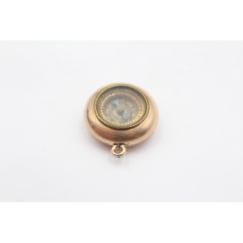 95 - 9ct Rose Gold Antique Compass Charm (3.4g)