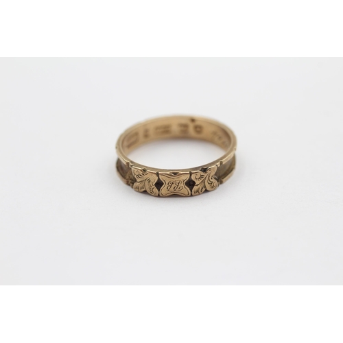 97 - 9ct Gold Victorian Mourning Ring - As Seen (3.3g) Size  O